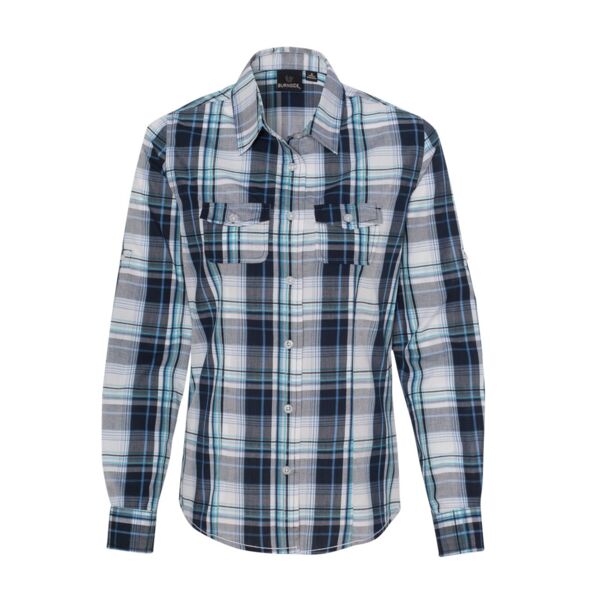 Burnside Women's Long Sleeve Plaid Shirt Thumbnail