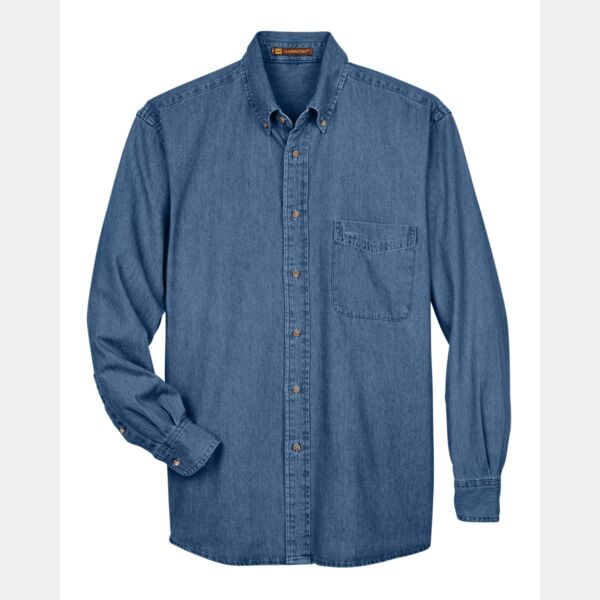 Harriton Long-Sleeve Denim Shirt Thumbnail