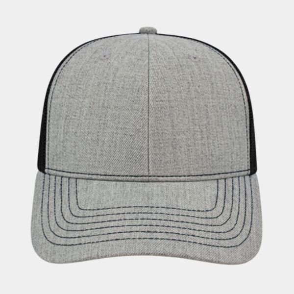 Cap America Structured Blended Wool Acrylic Modified Flat Bill with Mesh Back Cap Thumbnail