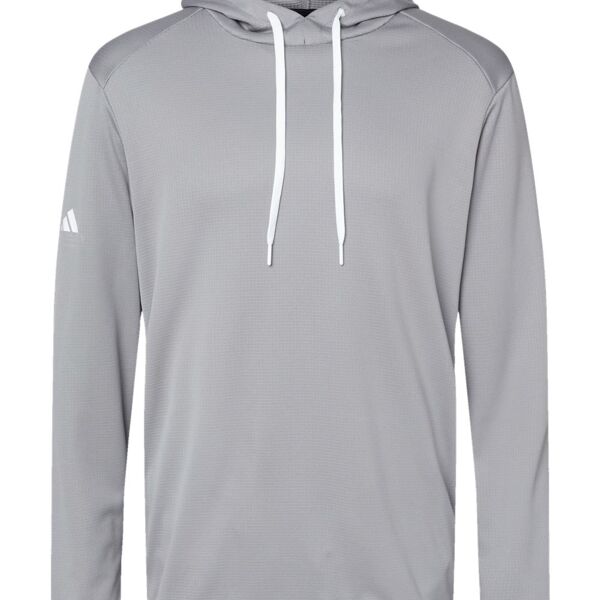 Adidas Textured Mixed Media Hooded Sweatshirt Thumbnail