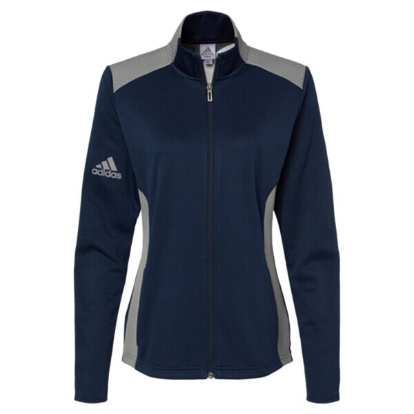 Adidas Women's Textured Mixed Media Full-Zip Jacket Thumbnail