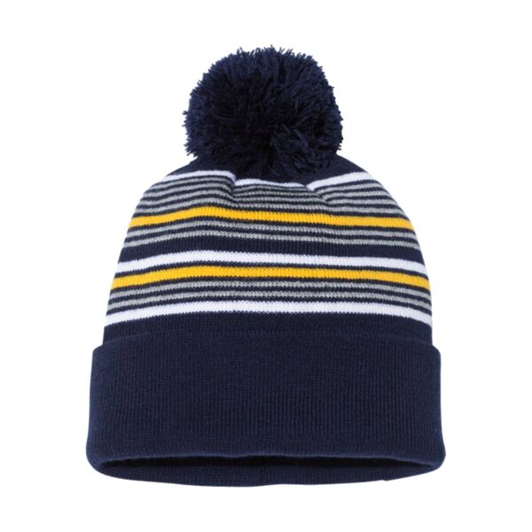 Sportsman 12" Striped Pom-Pom Knit Toque Thumbnail