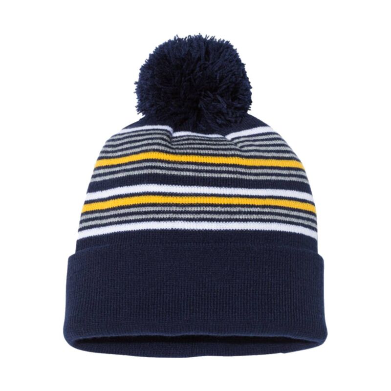 Sportsman 12" Striped Pom-Pom Knit Toque Thumbnail