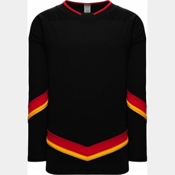 Athletic Knit 2021 CALGARY REVERSE RETRO BLACK Hockey Jersey Thumbnail