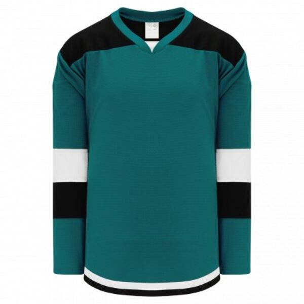 Athletic Knit SELECT Pacific Teal, Black, White 7400 Hockey Jersey Thumbnail
