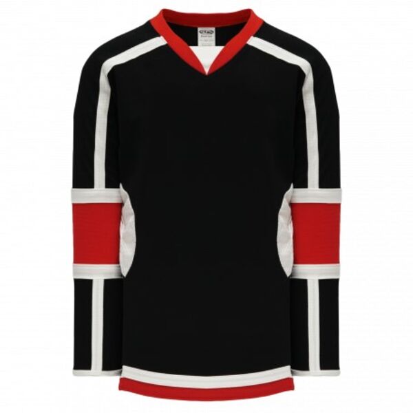 Athletic Knit SELECT Black, White, Red 7000 Hockey Jersey Thumbnail