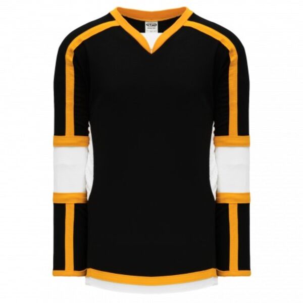 Athletic Knit SELECT Black, White, Gold 7000 Hockey Jersey Thumbnail