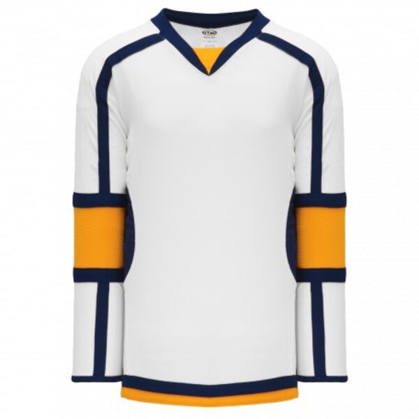 Athletic Knit SELECT White, Navy, Gold 7000 Hockey Jersey Thumbnail