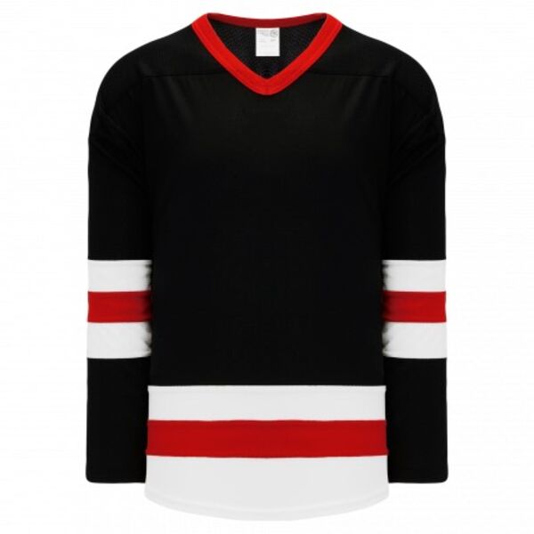 Athletic Knit LEAGUE Black, White, Red 6500 Hockey Jersey Thumbnail