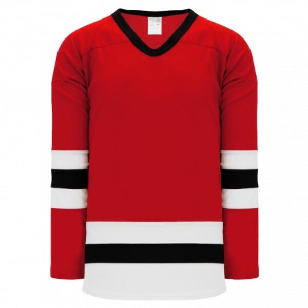 Athletic Knit LEAGUE Red, White, Black 6500 Hockey Jersey Thumbnail