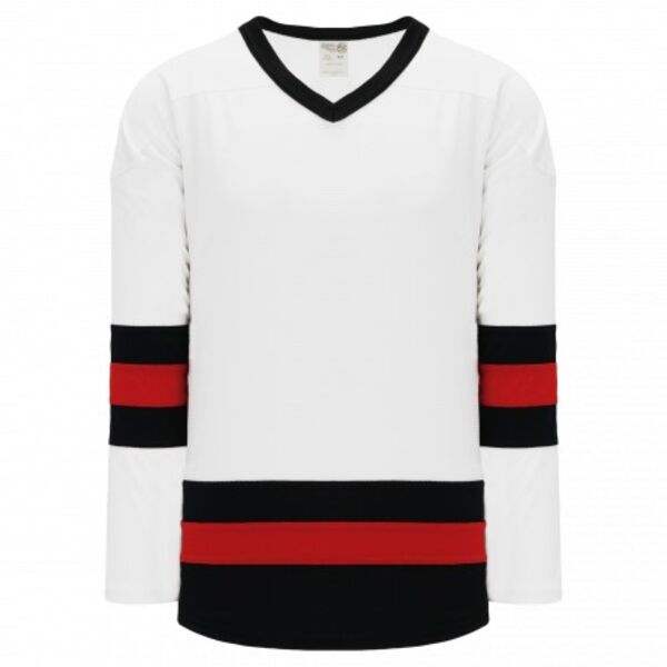 Athletic Knit LEAGUE White, Black, Red 6500 Hockey Jersey Thumbnail