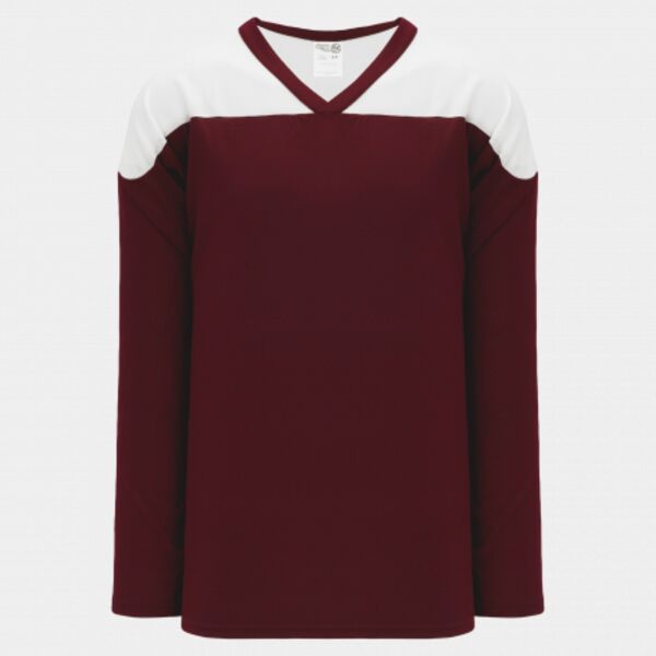 Athletic Knit LEAGUE Maroon, White 6100 Hockey Jersey Thumbnail