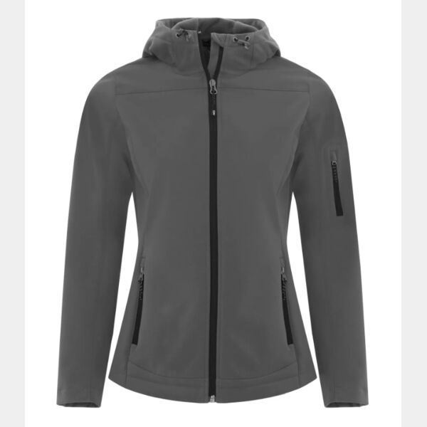 COAL HARBOUR® EVERYDAY HOODED WATER REPELLENT STRETCH SOFT SHELL LADIES' JACKET Thumbnail