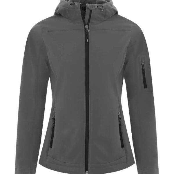COAL HARBOUR® EVERYDAY HOODED WATER REPELLENT STRETCH SOFT SHELL LADIES' JACKET Thumbnail