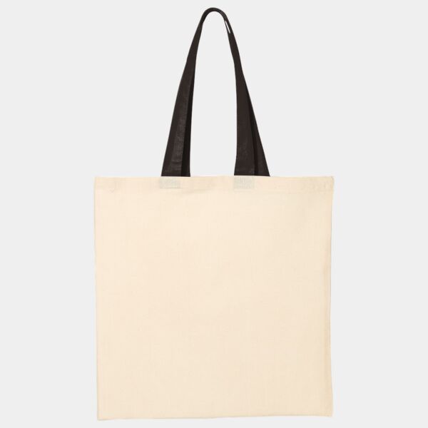 Economical Cotton Tote with Contrast-Color Handles Thumbnail