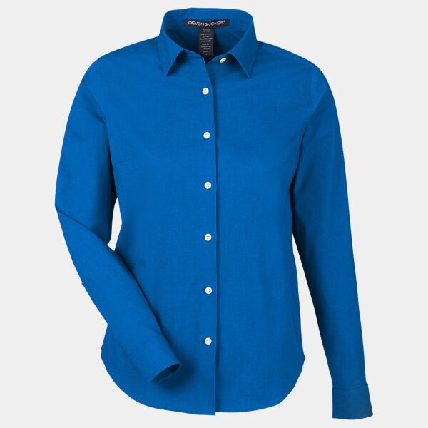 Devon & Jones CrownLux Performance® Ladies' Spencer Poplin Shirt Thumbnail