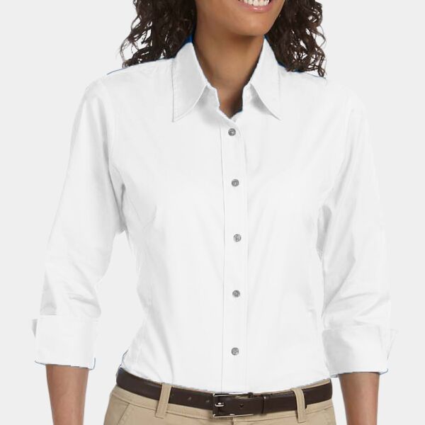 Devon & Jones Ladies' Perfect Fit™ Three-Quarter Sleeve Stretch Poplin Blouse Thumbnail