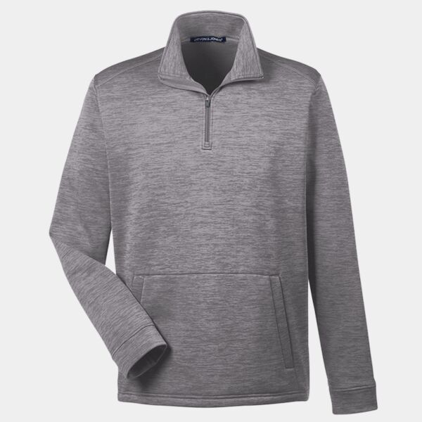 Devon & Jones Men's Newbury Mélange Fleece Quarter-Zip Thumbnail