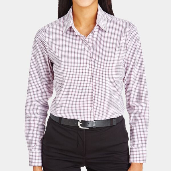 Devon & Jones CrownLux Performance® Ladies' Micro Windowpane Woven Shirt Thumbnail