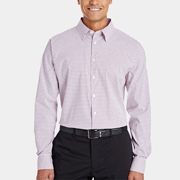 Devon & Jones CrownLux Performance® Men's Micro Windowpane Woven Shirt Thumbnail