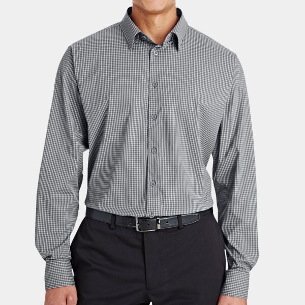 Devon & Jones CrownLux Performance® Men's Tonal Mini Check Woven Shirt Thumbnail