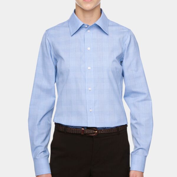 Devon & Jones Ladies' Crown Collection® Glen Plaid Woven Shirt Thumbnail