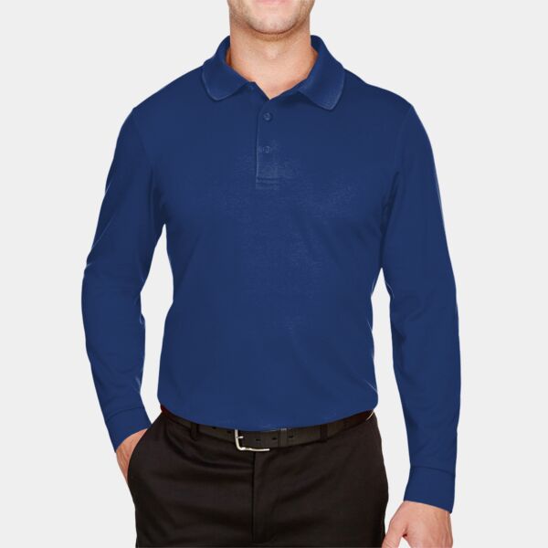 Devon & Jones CrownLux Performance® Tall Plaited Long Sleeve Polo Thumbnail
