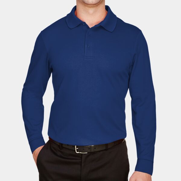 Devon & Jones CrownLux Performance® Men's Plaited Long Sleeve Polo Thumbnail