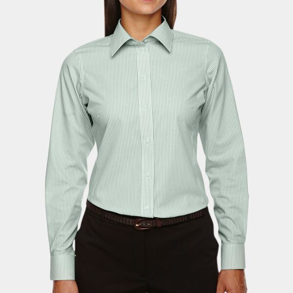 Devon & Jones Ladies' Crown Collection® Banker Stripe Woven Shirt Thumbnail