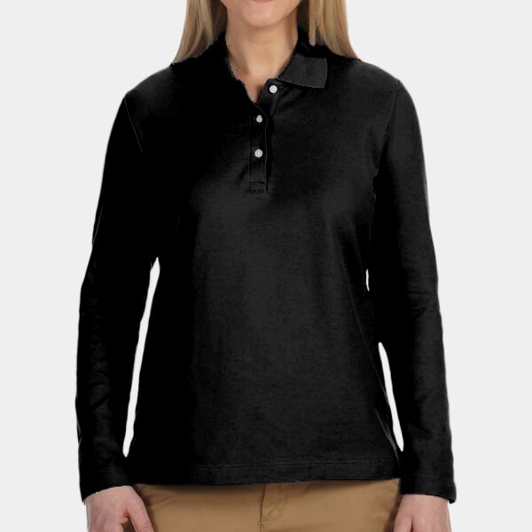 Devon & Jones Ladies' Pima Piqué Long-Sleeve Polo Thumbnail