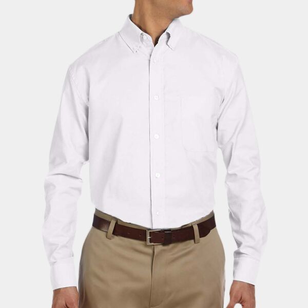 Harriton Men's Long-Sleeve Oxford with Stain-Release Thumbnail