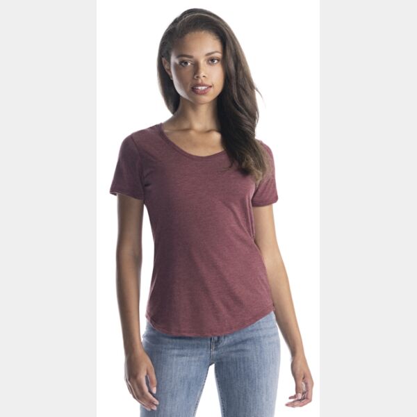 🍁Jerico Ladies Bamboo Tri-Blend Scoop Bottom T-Shirt Thumbnail