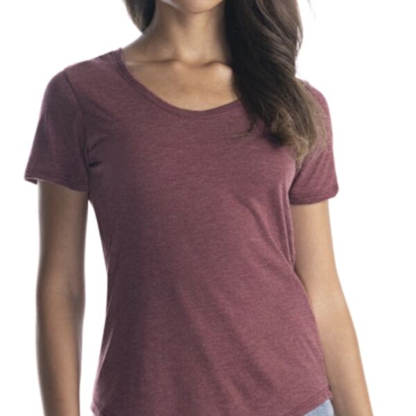 🍁Jerico Ladies Bamboo Tri-Blend Scoop Bottom T-Shirt Thumbnail