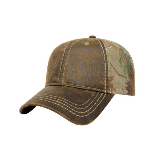 Cap America Faux Leathered Poly/Cotton Camo Cap Thumbnail