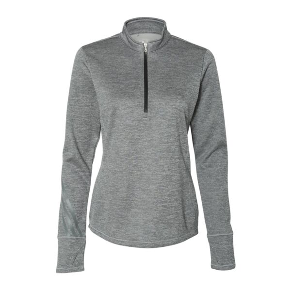 Adidas Women's Brushed Terry Heathered Quarter-Zip Pullover Thumbnail