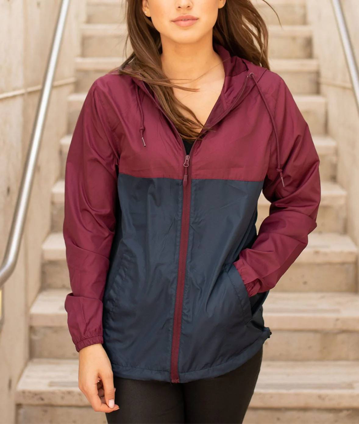Two tone windbreaker womens sales